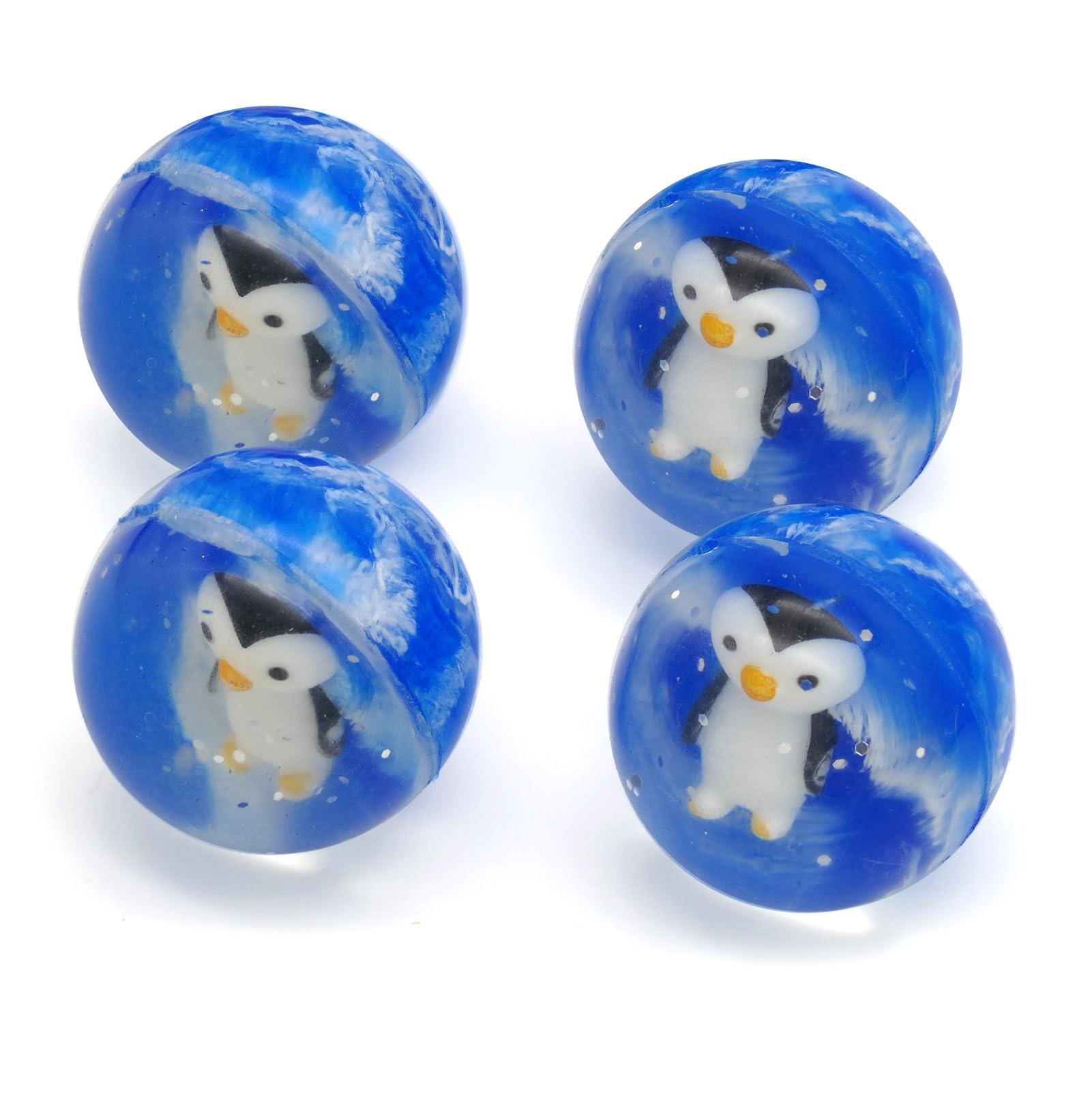 12 pezzi Flummis per bambini 42 mm, pinguini flummi grandi, palline gonfiabili e palline di gomma per il compleanno dei bambini