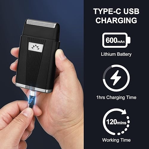 Miniatura 4 de Afeitadoras calvas de aluminio para hombres, maquinilla de afeitar eléctrica de motor potente, afeitadoras de cabeza, recortadora de barba de papel