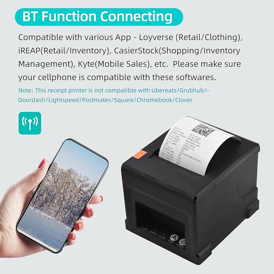 Amazon.co.jp: レシートプリンター,80mm USB+BT レシートプリンター