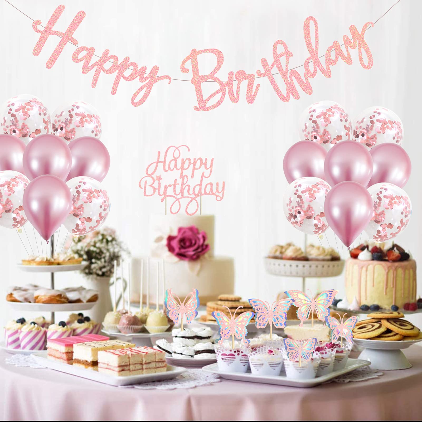 Buy Butterfly Birthday Decorations, Garden Spring Floral Birthday Party