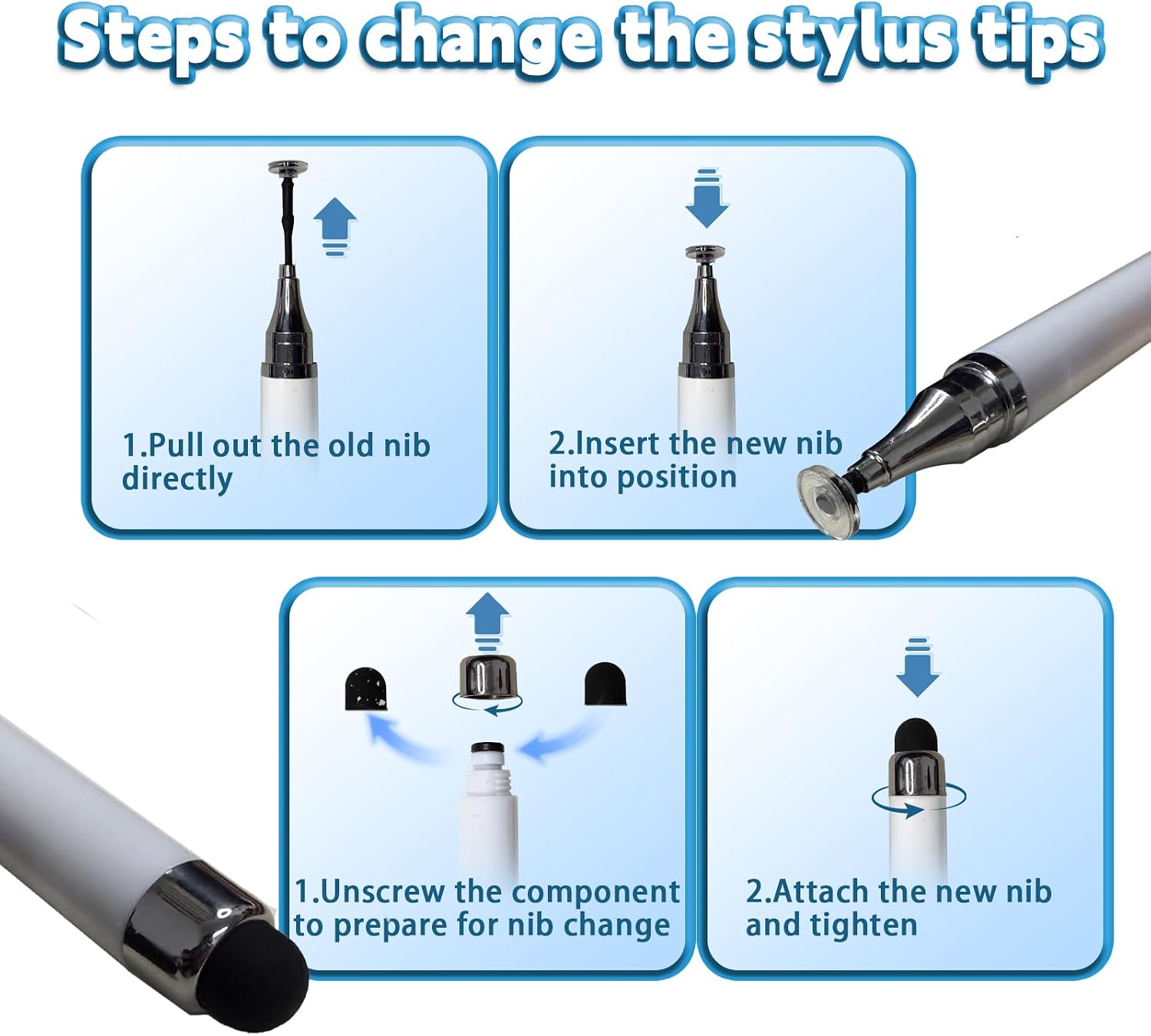 HAIOLORPRO 12PCS Stylus Pen for Touchscreen, 2-in-1 Stylists Pens for Touch Screens, High Sensitivity and Precision Stylus Pen for ipad iPhone Android Tablets All Universal Touchscreen Devices