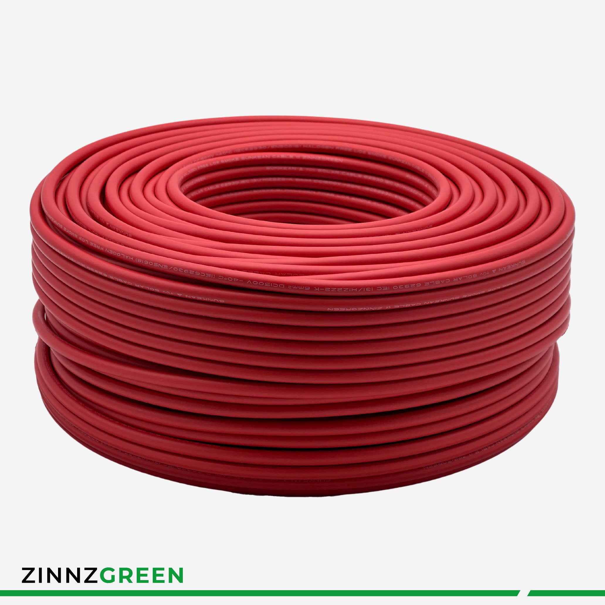Solarleitung H1Z2Z2-K 6 mm² Solarkabel, Erdverlegbare, Einzelleitung, reines Kupferkabel, Photovoltaik, Halogenfrei, Doppelt isoliert, Schwarz, Rot, 15/20/25/30/40/50/70/100M 1500V