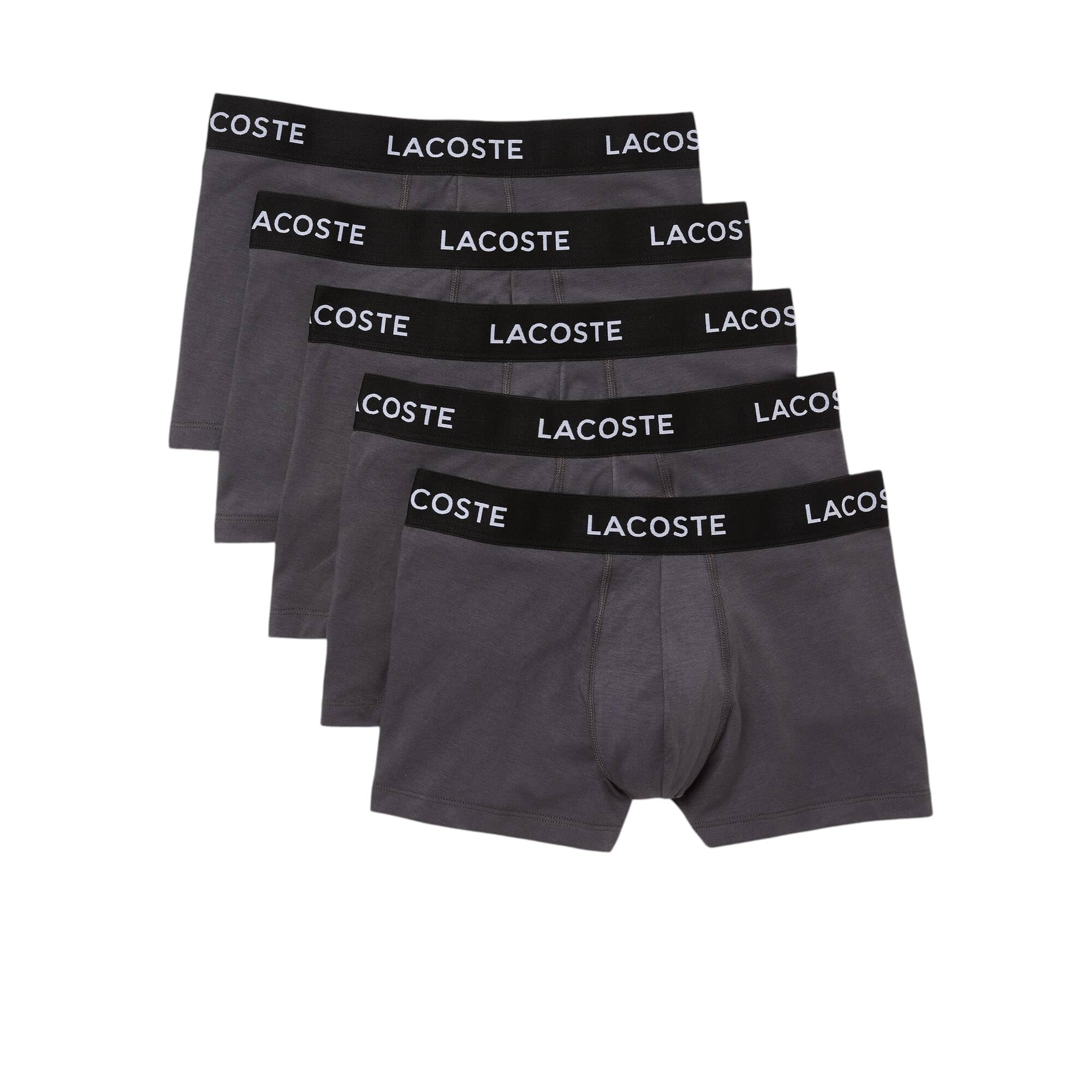 Lacoste Men's Cotton Stretch Essentials Trunks, 5-Pack
