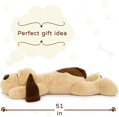 Miniatura 32 de MaoGoLan Peluche de perro gigante, perro de peluche grande de 31 pulgadas, almohada de peluche esponjosa y tierna, juguete de cumpleaños para niñas