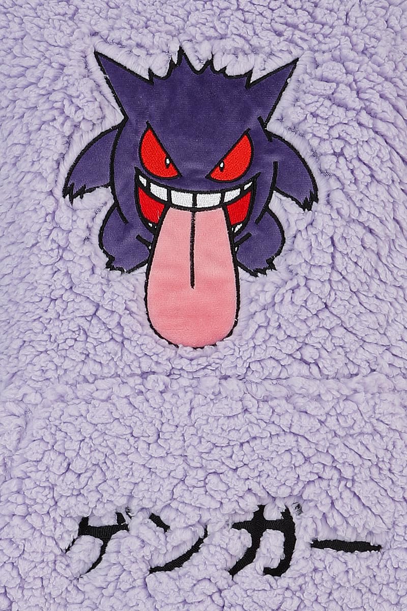 Pokémon Gengar - Teddy Donna Felpa con Cappuccio Lilla 100% Poliestere Regular