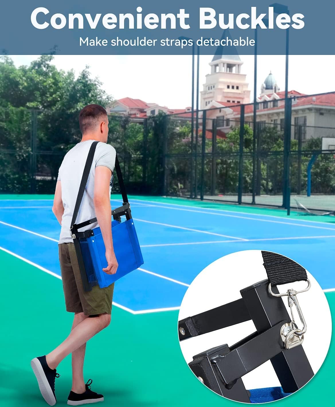 Ohuhu Bleacher Seat with Backrest, Stadium Seats for Bleacher Chairs with Back Support Portable Bleachers Seat with Shoulder Straps and Hook for Sports Events Baseball Soccer Kayak Boat