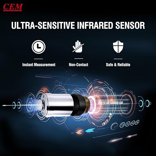 Miniatura 4 de CEM DT-8806 Termómetro digital para adultos y niños, termómetro de frente sin contacto para bebé, termómetro infrarrojo 2 en 1 modo superficie
