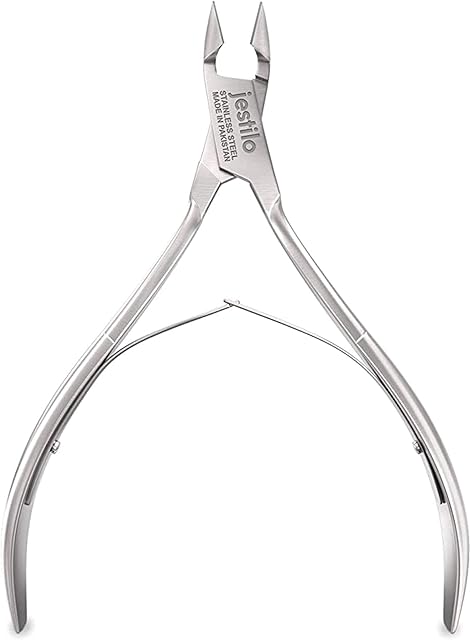 JESTILO Professional Cuticle Nippers Stainless Steel Cuticle Cutters and Cuticle Removers, Best Nipper Scissors, Nail Care Tool for Manicure and Pedicure (Silver)