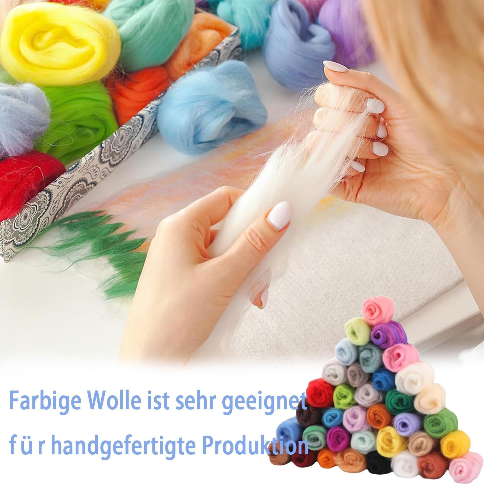 Feltro in 36 Feltro Colorato Colori Di Lana, Lana Per Infeltrire, Creazioni Artigianali, Adatto Per Lavorare A Maglia E Infeltrimento Bagnato