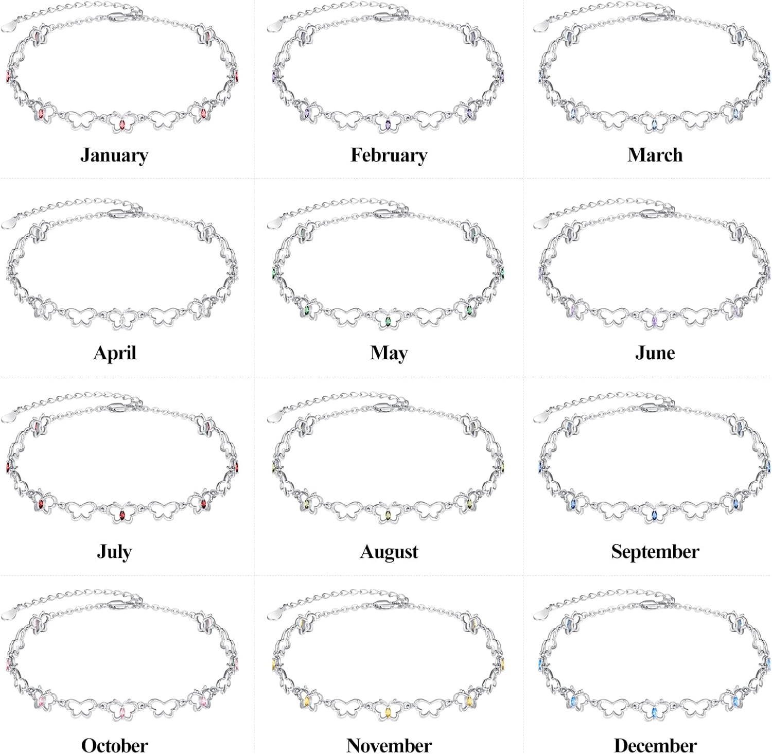 PRAYMOS Butterfly Bracelet 925 Sterling Silver Bracelets for Women Adjustable Bracelet Peridot August Birthstone Bracelet Butterfly Jewelry Gifts … - Image 7