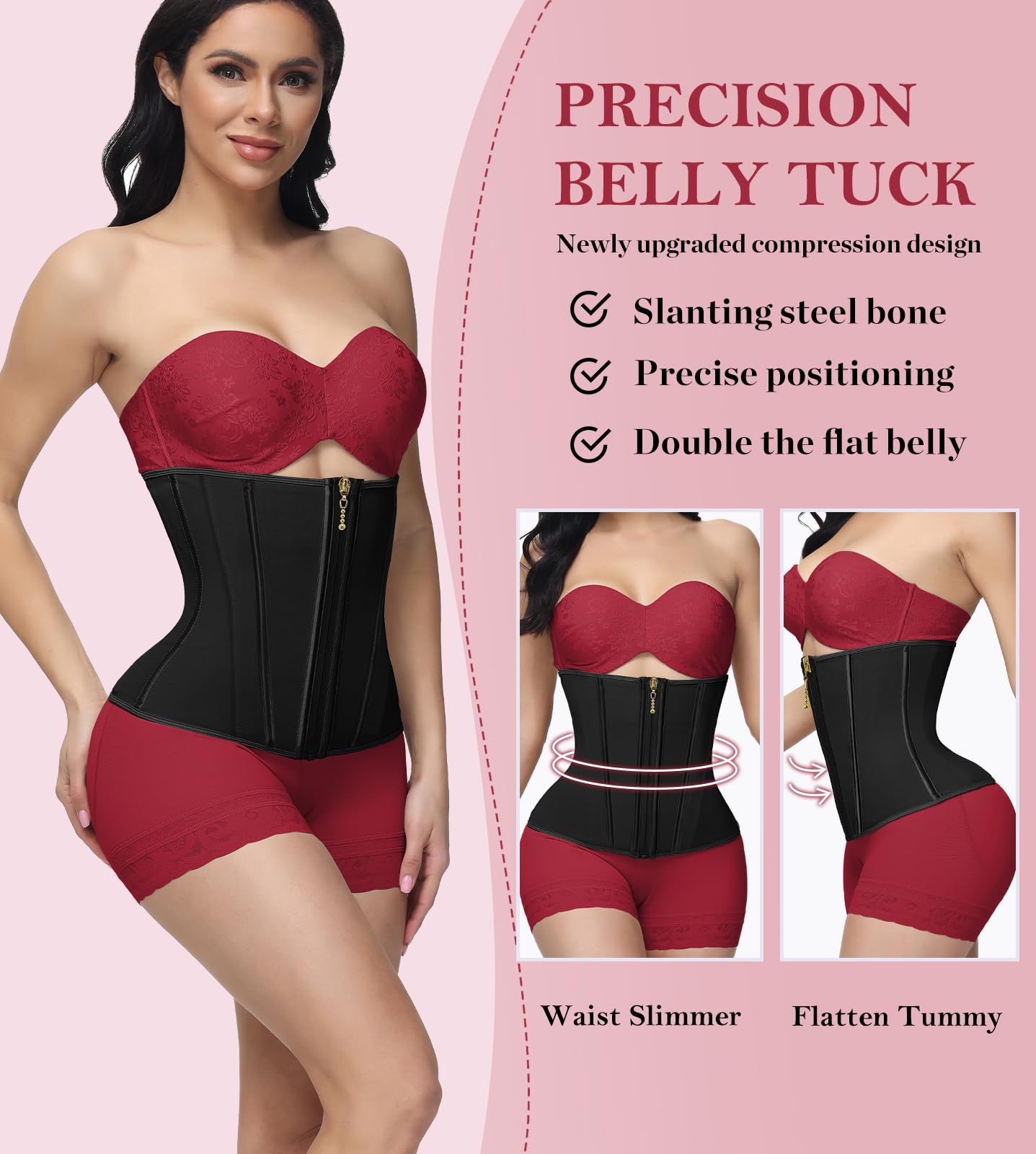 SHAPSHE Entrenador de cintura para mujer, con control de abdomen, moldeador de cuerpo deportivo con reloj de arena
