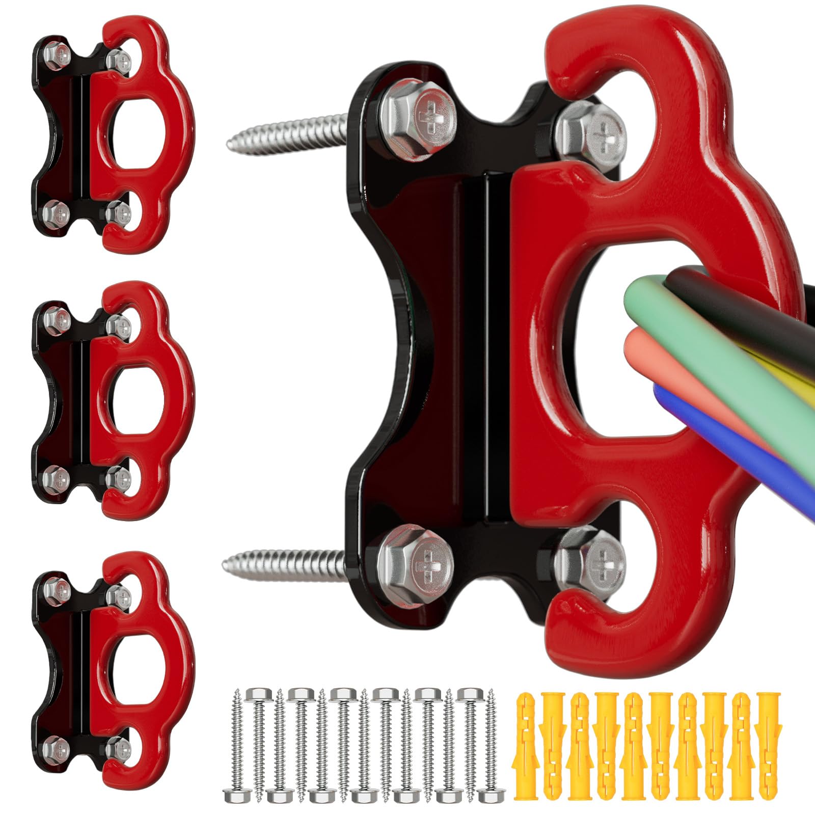 7WJUIRE 3PCS Resistance Band Wall Anchors, Workout Anchors for Wall, Strength Training, Yoga, Home Gym, Stretching