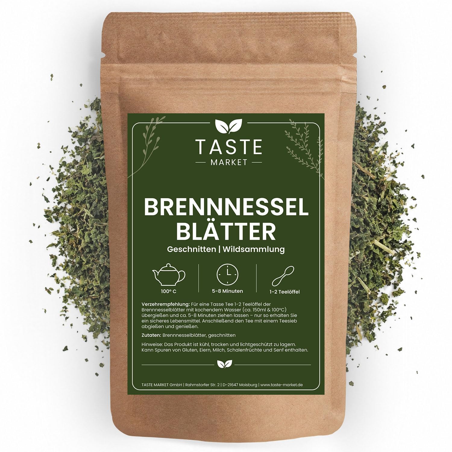 2 kg GRÖSSENAUSWAHL Brennnesselblätter geschnitten | Brennnesseltee | Brennnessel | schonend getrocknet | Kräutertee Tee