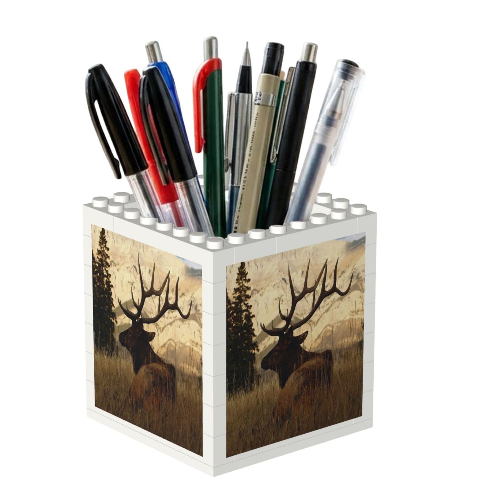 Poadnly Elk, Pen Pot Pencil Holder for Office Home School, Compact Desk Organiser for Office Stationery