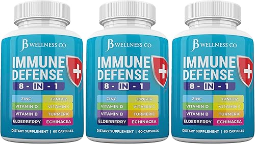 Miniatura 2 de Cápsulas de apoyo inmunológico 8 en 1  Suplemento de zinc, vitamina D3 5000 UI, vitamina C 1000 mg y saúco  Suplemento de refuerzo inmunológico con