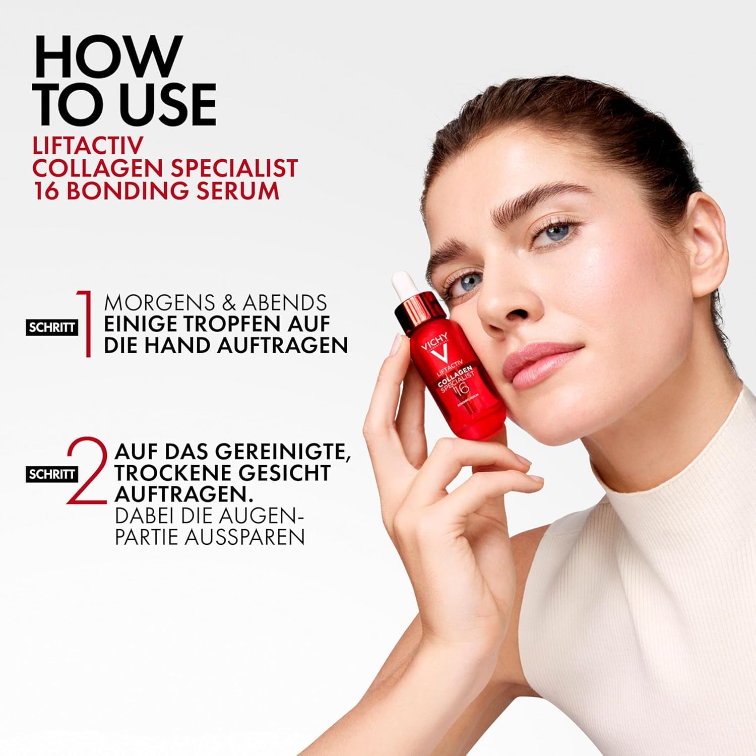 Vichy Liftactiv Collagen Specialist 16 Anti-Aging Bonding Serum, 30 ml | Für normale bis empfindliche Haut, Anti-Aging wirkung Serum, mit innovativer Co-Bonding-Technologie, Mit Kollagen-Peptiden