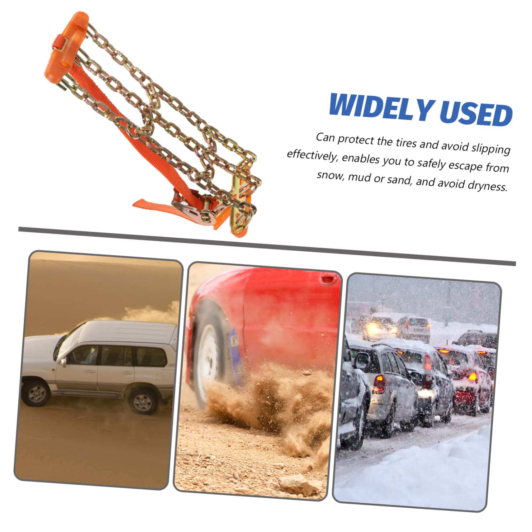 PRETYZOOM 4 Piezas Cadenas Antideslizantes para Neumáticos de Vehículos Cadena de Escape para Usar y Almacenar Alta Resistencia y Agarre para Emergencias