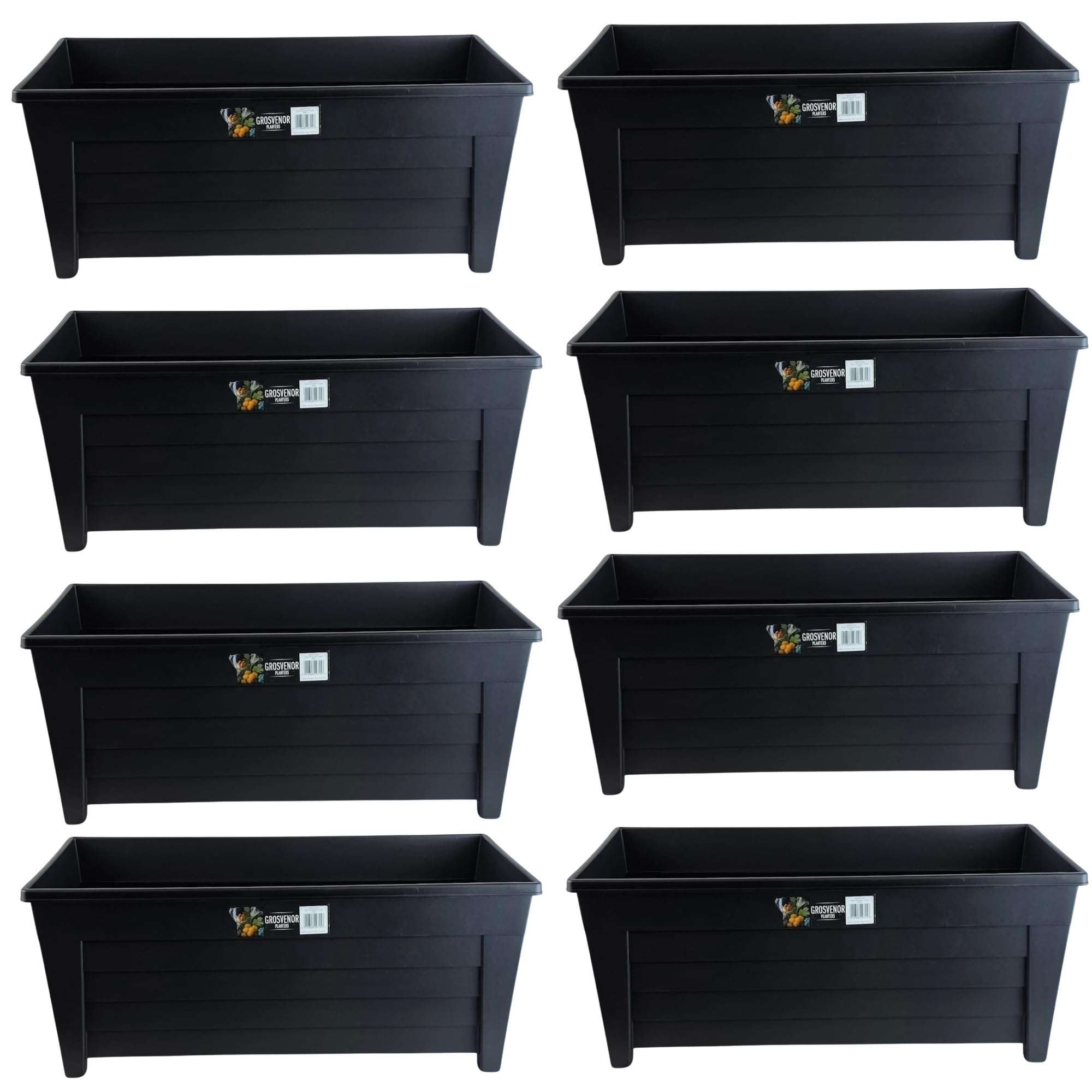Easy Shopping® Black Large Grosvenor Trough 55cm Long Plant Pot Flower Planter Ideal for Home Office Balconies Gardens Greenhouses & Patios & Park (8)