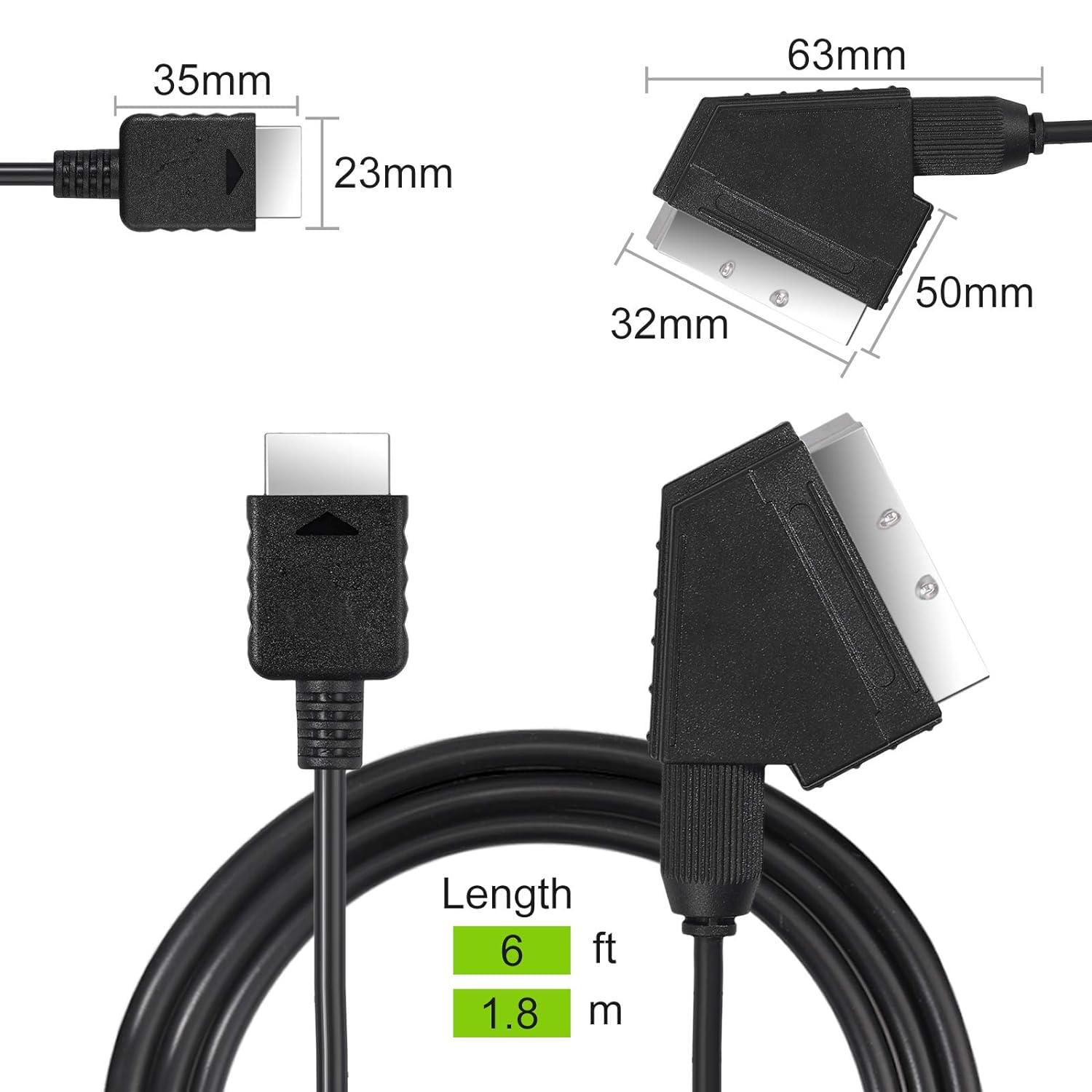 CÂBLE RGB PÉRITEL AV TV Vidéo Pour PS2 PS3 RGB SCART EUR 11,99 - FR - Foto 4