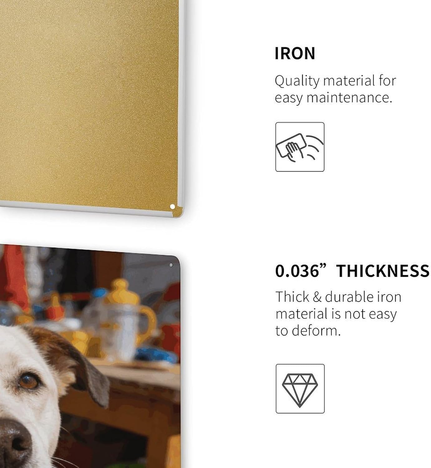 White Dog Square Iron Wall Decor Vintage Farmhouse image 3