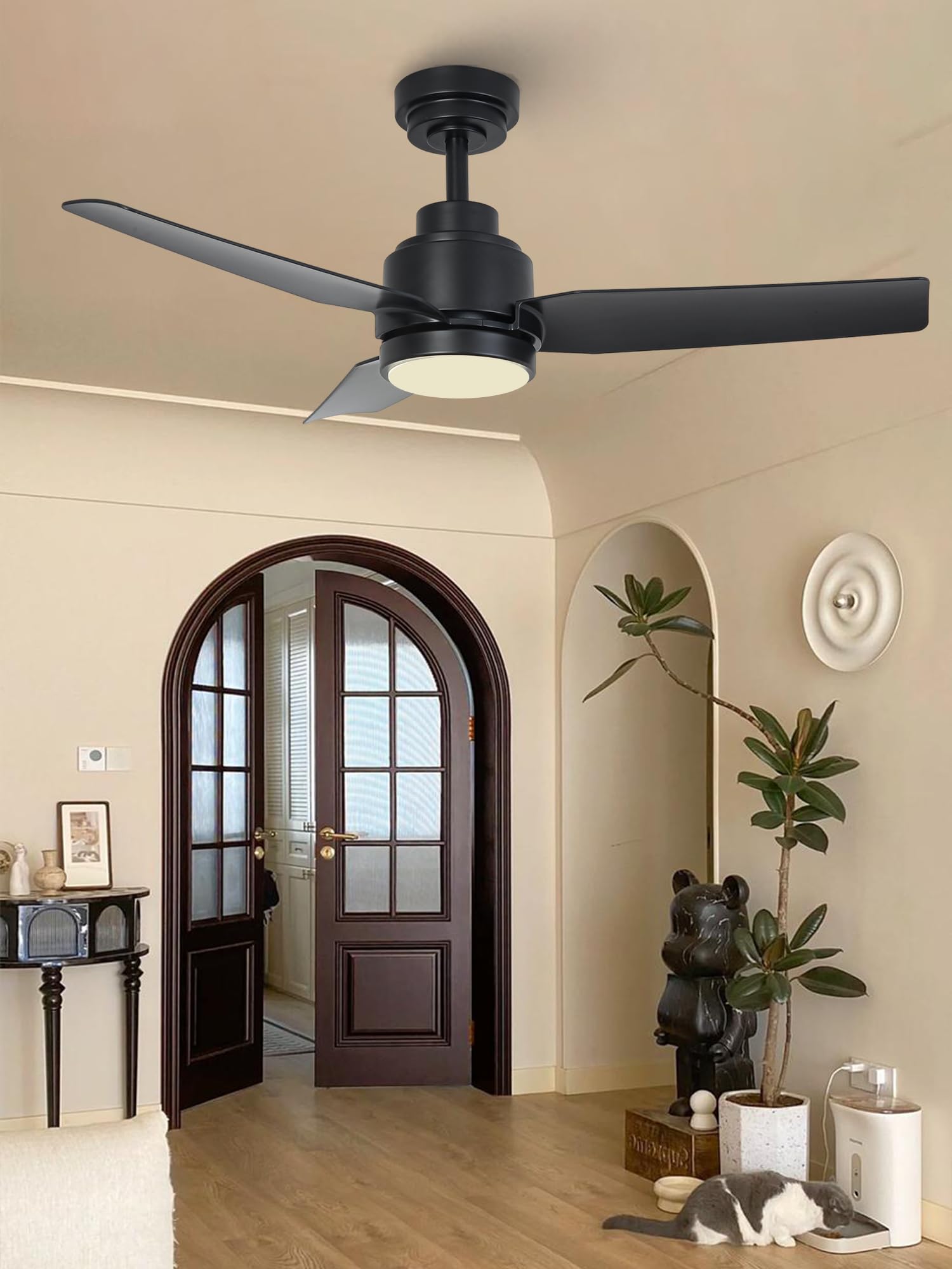 42 Inch Quiet Ceiling Fan with Light Low Noise 39dB DC Motor APP Remote Control 24W LED 3-Color — view 2