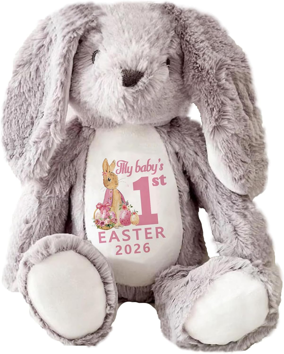 2025 My Baby's First Easter Gift Easter Themed Plush Bunny Toys Pillow Toys to Accompany Your Child Baby Flowers Newborn Gifts for Boys and Girls (Design 2)