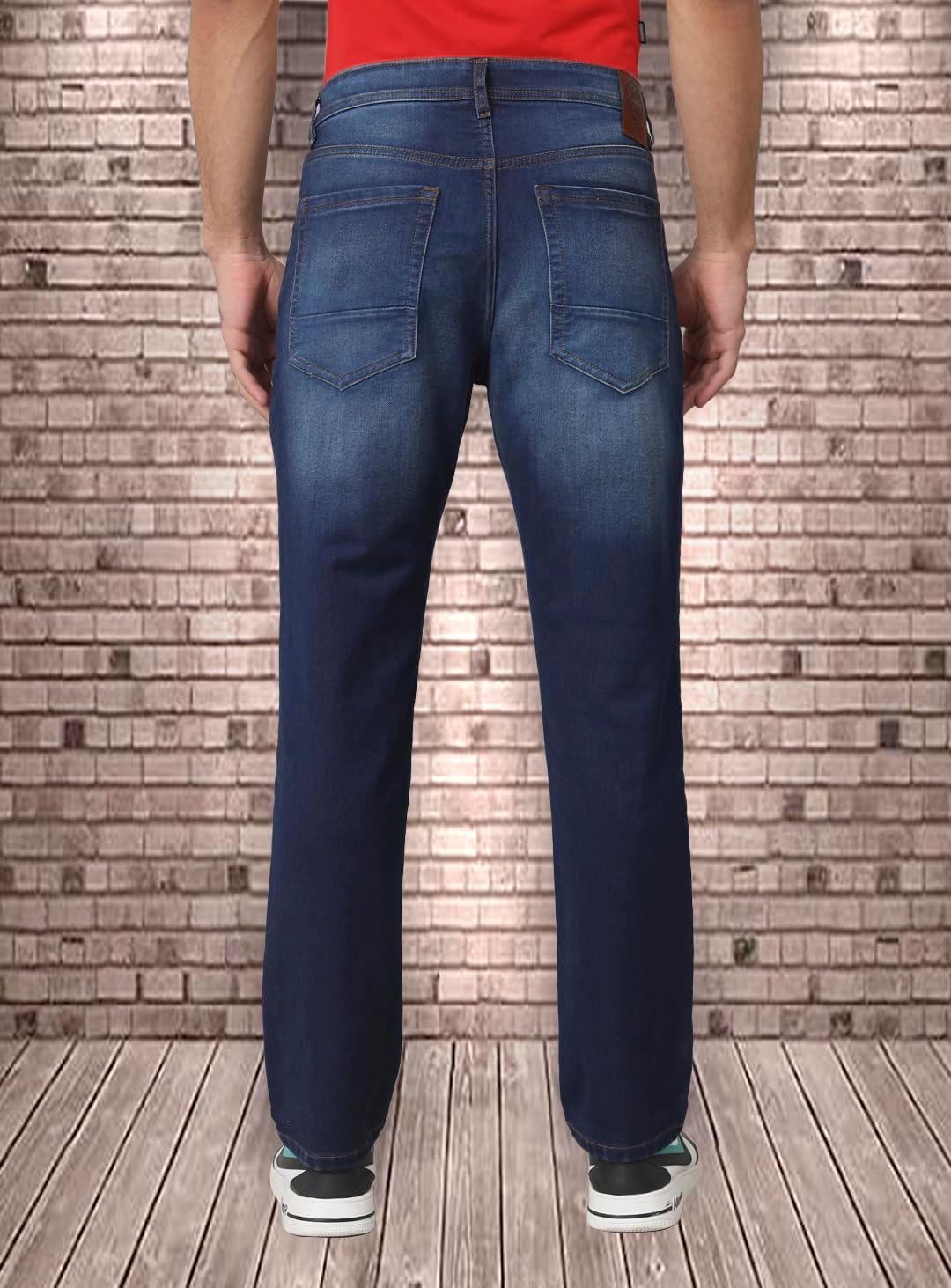 i'sol Men Thiago Super Premium Dark Blue Straight Fit with Knitted Dobby Denim Extra Soft Fabric Superior European Wash