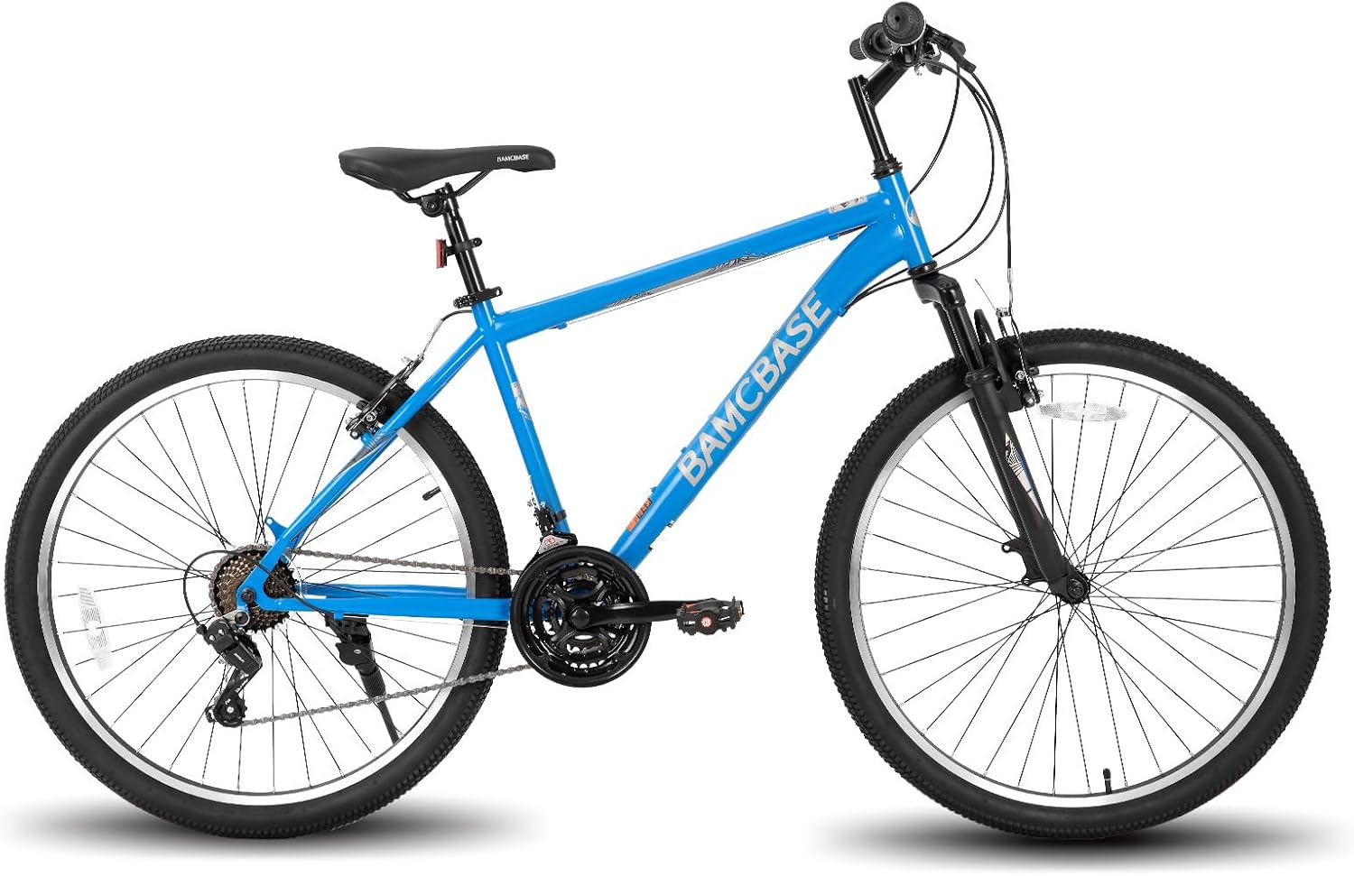 HILAND 26 27.5 29 Inch Mountain Bike, Mens and Womens MTB with 21 Speeds, High-Tensile Steel Frame, V Brake, Hardtail Bicycle for Adults