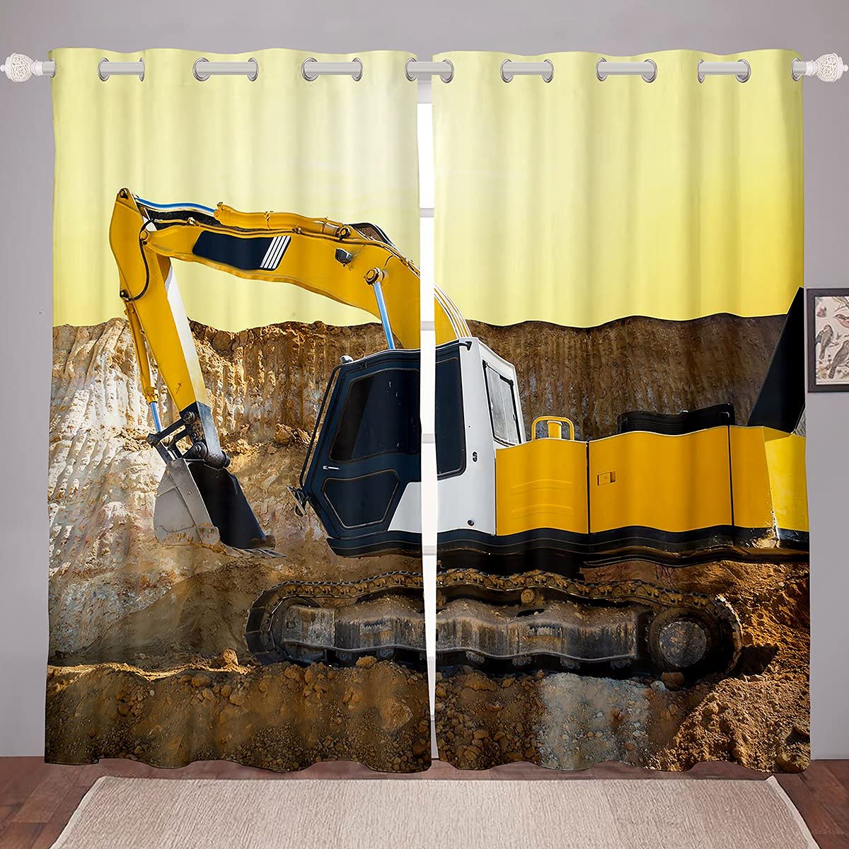 Loussiesd Cartoon Bouw Auto Gordijnen Graafmachine Gordijnen voor Slaapkamer Woonkamer voor Kinderen Jongens Machines Apparatuur Geel Raamgordijnen Bouwplaats Raambehandelingen, B 46 x L 54 Loussiesd Cartoon Bouw Auto Gordijnen Graafmachine Gordijnen voor Slaapkamer Woonkamer voor Kinderen Jongens Machines Apparatuur Geel Raamgordijnen Bouwplaats Raambehandelingen, B 46 x L 54