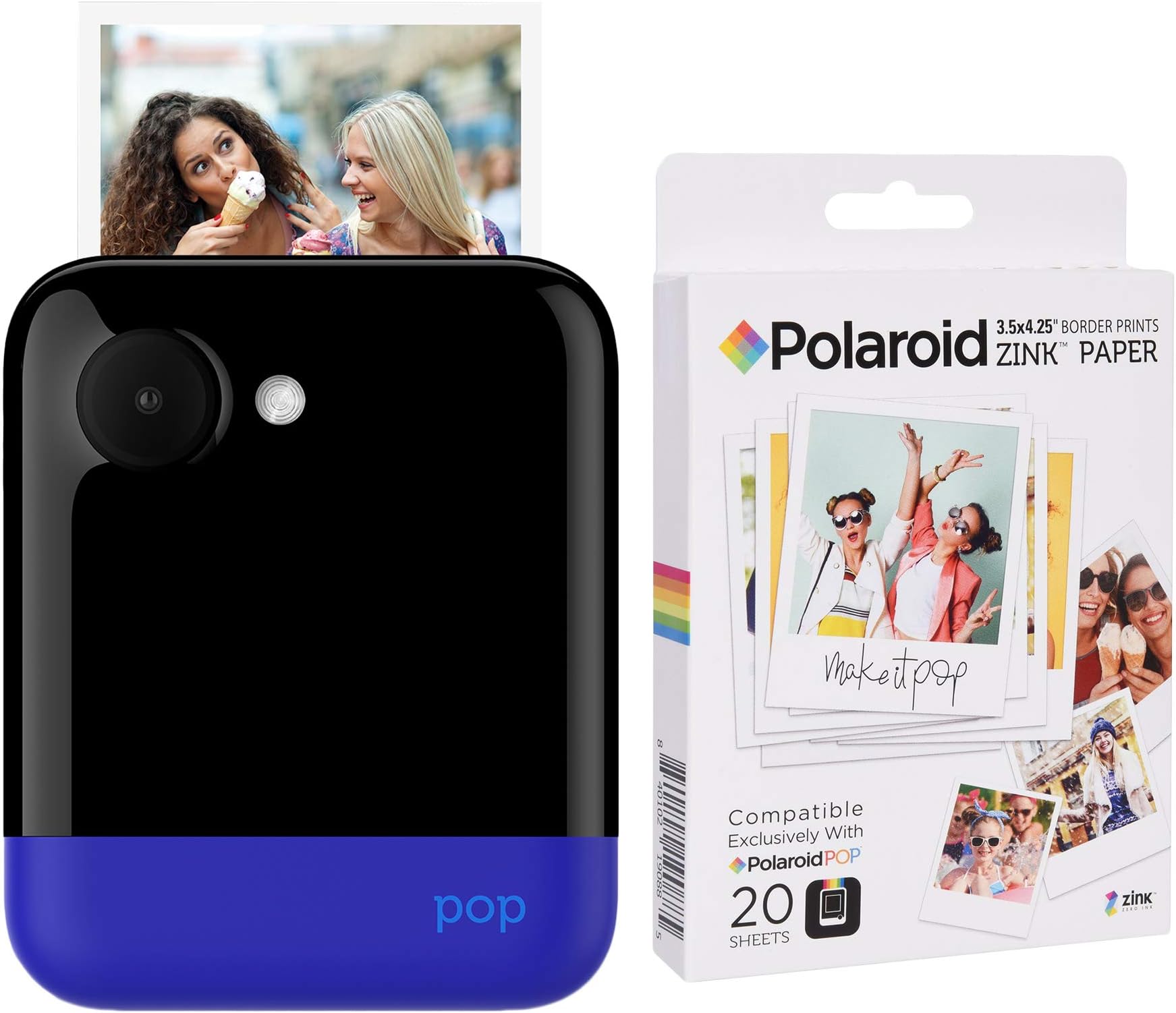Polaroid POP 2.0 2 in 1 Instant Print Digital Camera (Blue) Zink Paper Kit