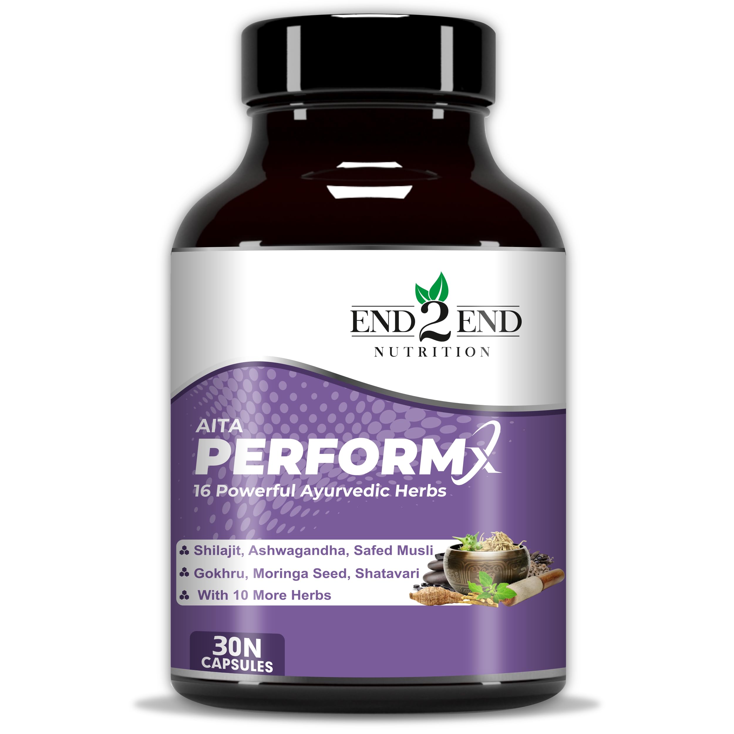 end2end nutrition PerformX Natural Testosterone Booster for Men made with Pure Shilajt, Gokhru, Ashwagandha, Safed Musli for Muscle Gain, Strength and Stamina – 30 Capsules-picture-11