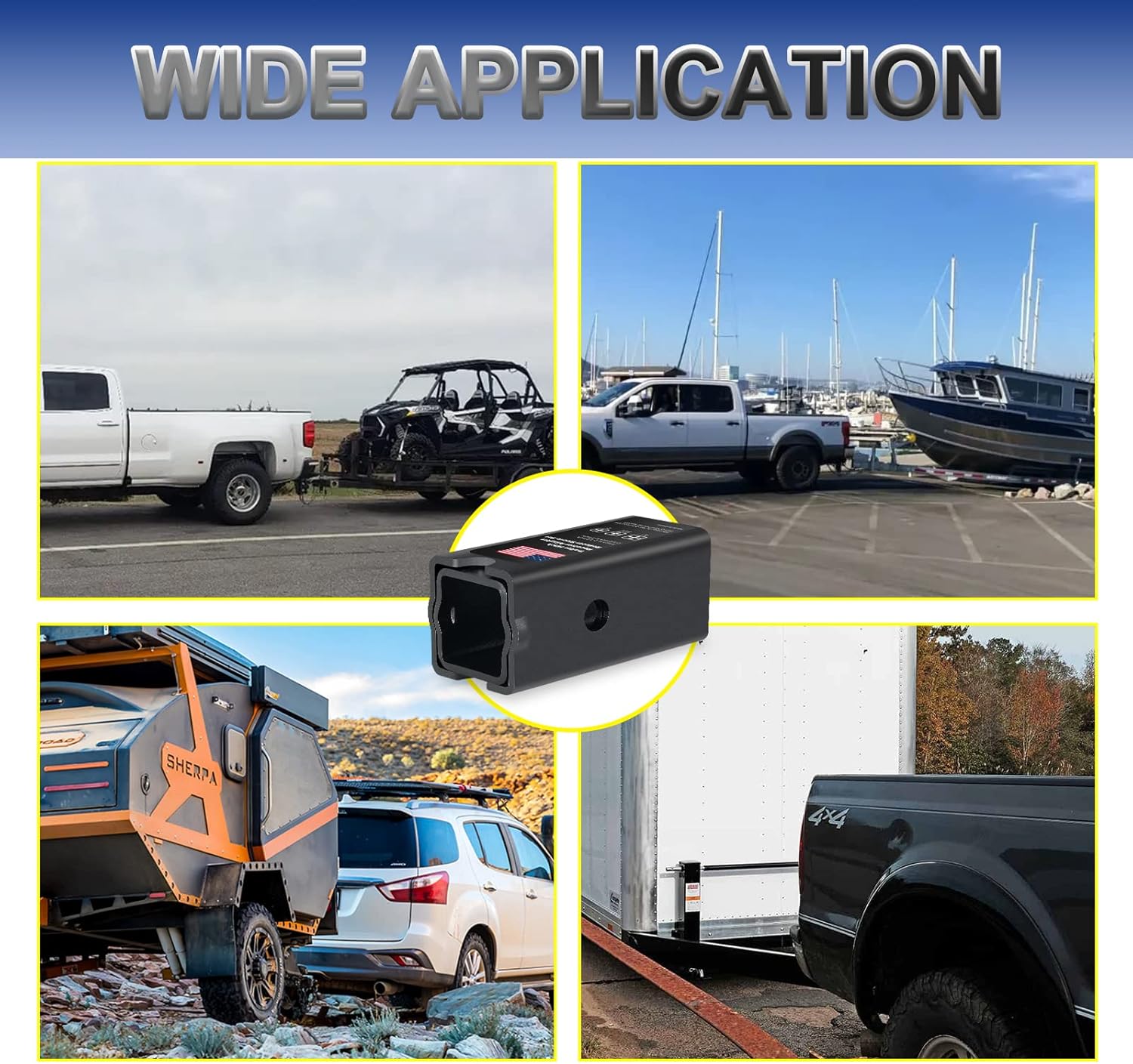 Trailer Hitch Receiver Adapter Reducer Sleeve Set, 3 to 2-1/2 or 2-Inch, 2-1/2 to 2 Inch Hitch Extender Towing Hitch Receivers 2 Piece