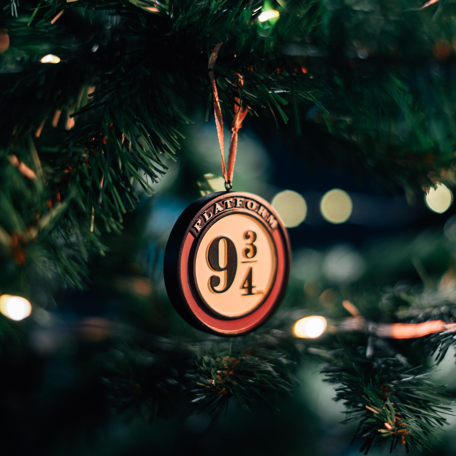 Grupo Erik Adornos de Navidad, regalos de Harry Potter, juego de 3 decoraciones para árbol de Navidad, sombrero clasificador, plataforma 9 3/4, Hedwig, mercancía de Harry Potter, decoraciones de