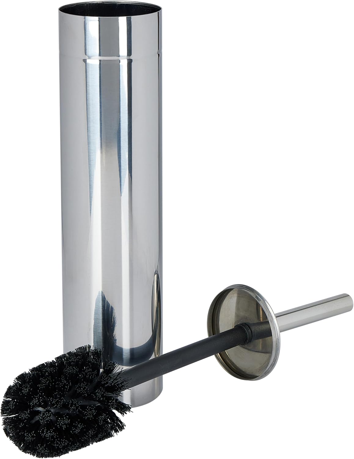 Bath Bliss Toilet Brush with Weighted Base | Slender Design | 360 Degree Brush | Bathroom Cleaning | Chrome
