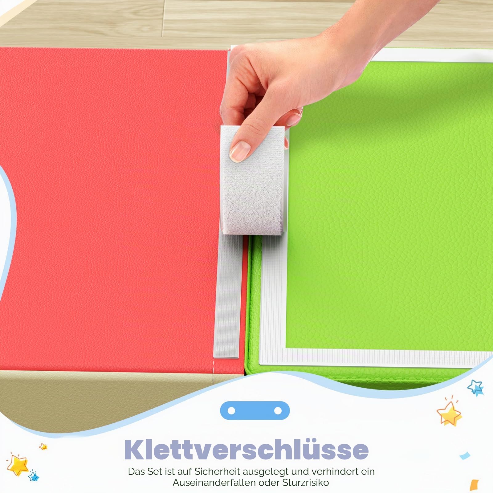 Corner Climber 4er Softbausteine Set,Baby-Kletterblöcke, kratzfester PU-Bezug, leicht zu reinigen, versteckter Reißverschluss, hochelastischer Schaumstoff, weiches Spielset für Kinder（JM3612）
