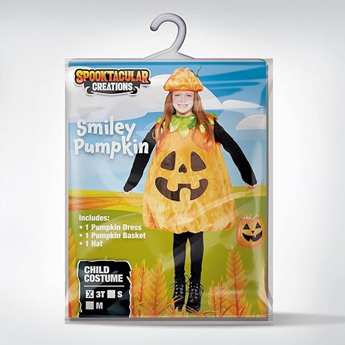Miniatura 7 de Spooktacular Creations Conjunto de disfraz de calabaza sonriente para niños, Halloween, fiesta, cosplay, S