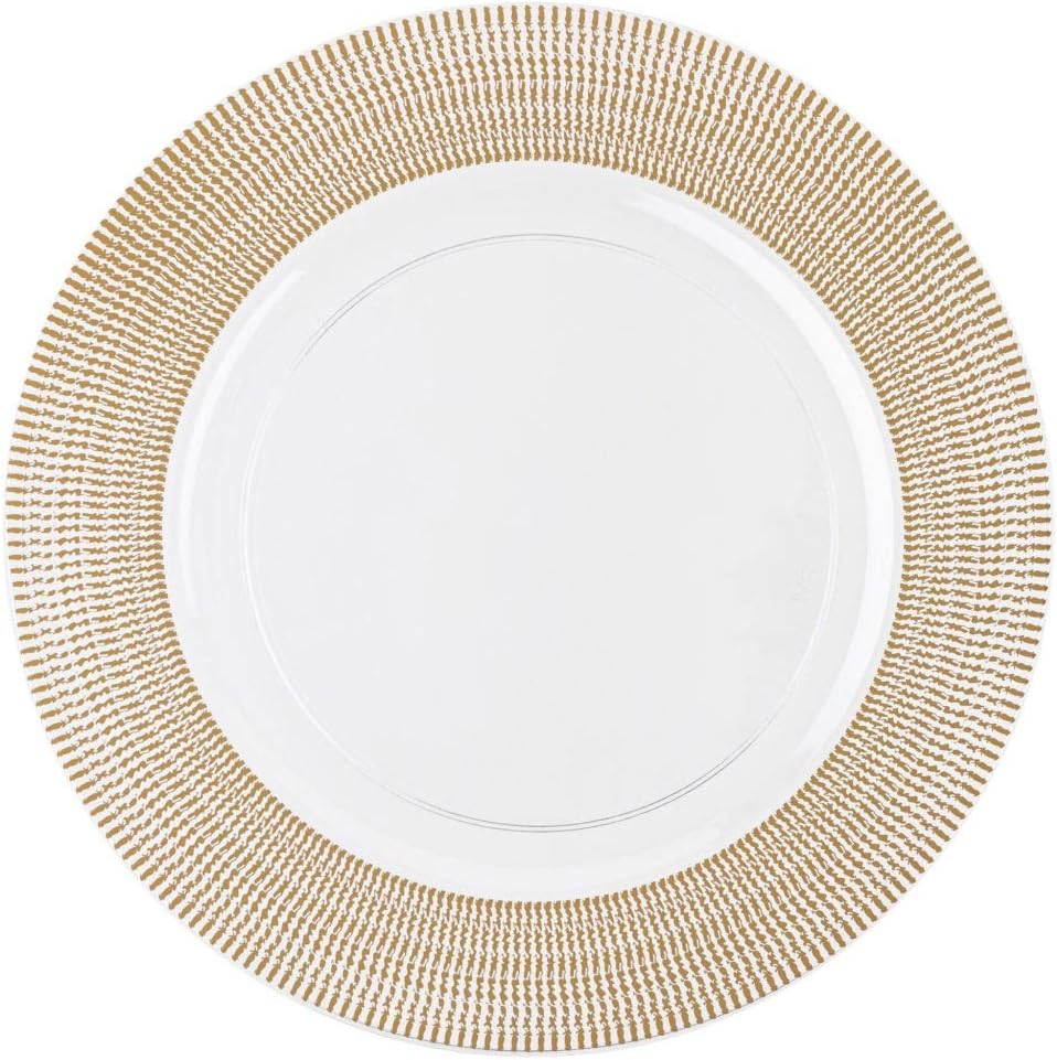 Plastic Charger Plates - 13" | Clear, Gold Textured | Extra Large - 4 Count(Pack of 1) : Musical Instruments