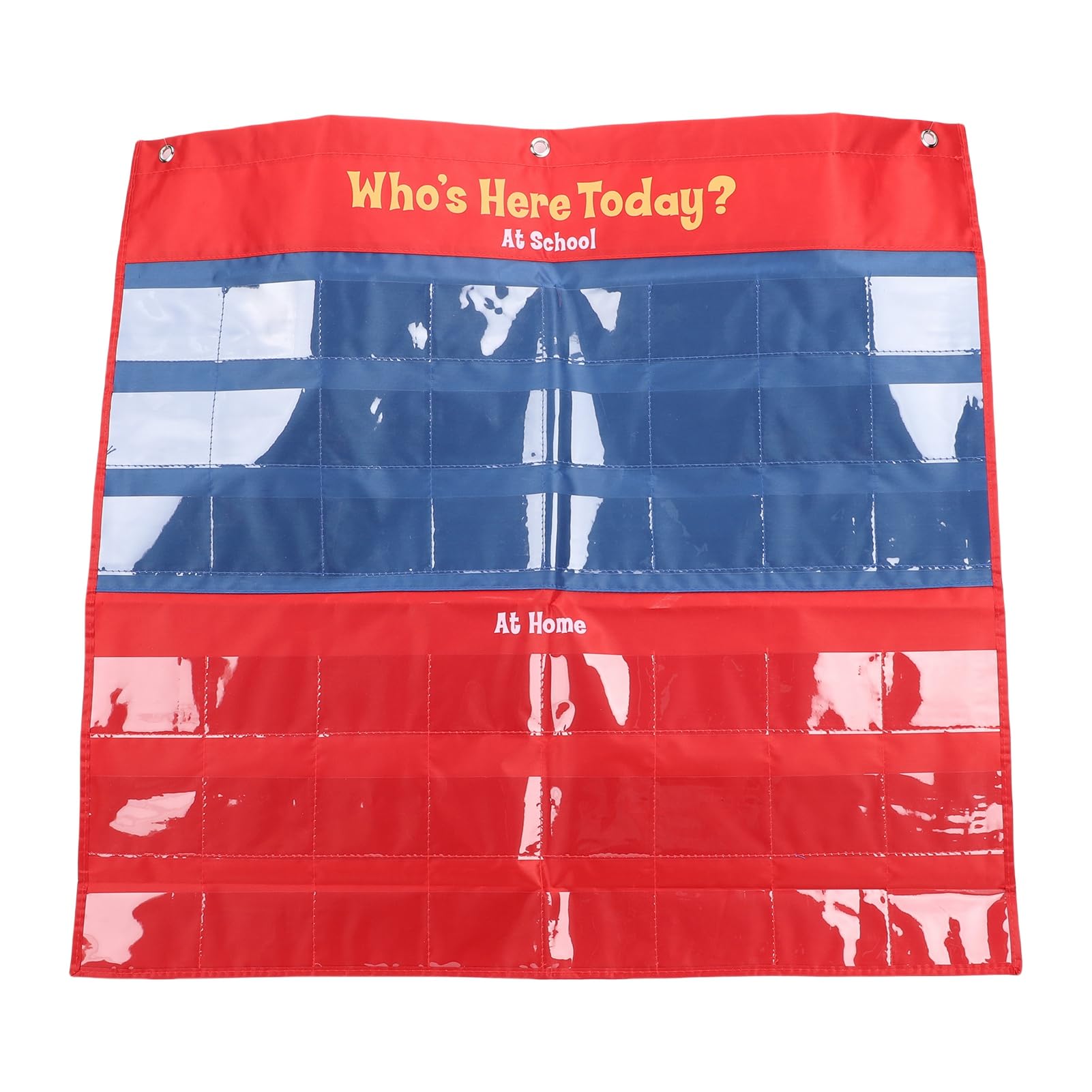 Naroote Tableau de Présence de Poche en Classe, 48 Pochettes Transparentes pour Cartes de Visite, Organisateur de Connexion en Tissu Polyester PVC avec Poches Transparentes, Idéal pour les Enseignants
