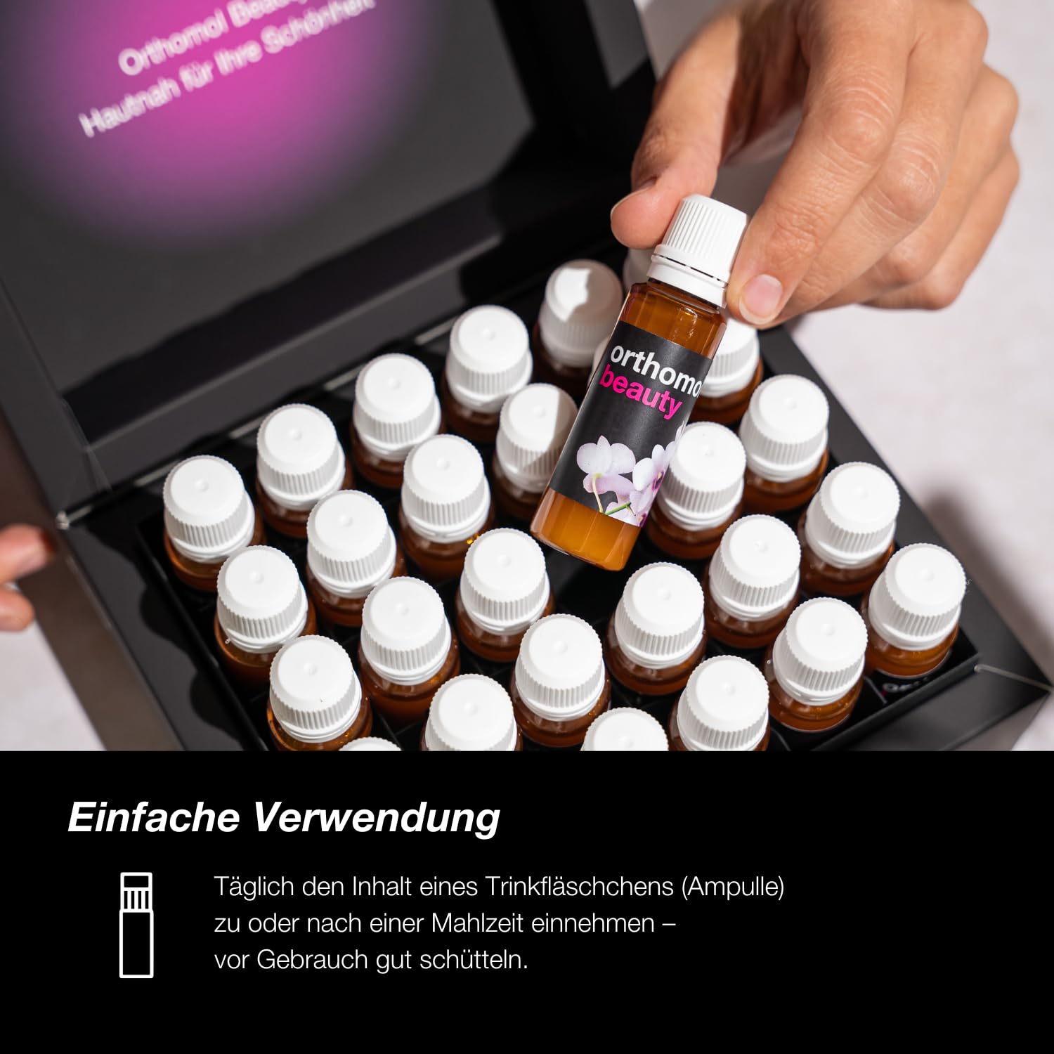 Orthomol Beauty für Frauen - für Haut, Haare und Nägel - mit Coenzym Q10, Biotin und Zink - Nachfüllpackung mit Trinkampullen à 30 x Tagesportionen