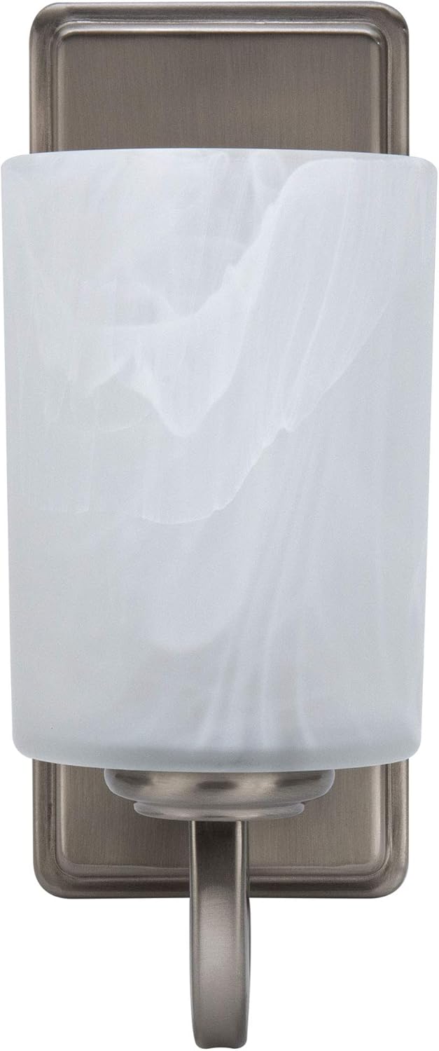 RecPro RV Side Wall Sconce Light | Satin Nickel | Frosted Glass | 110V