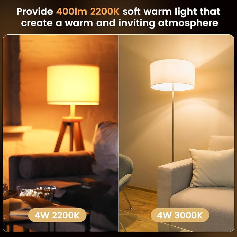 Bonlux Vintage E14 LED izzó meleg fehér 4W 2200K, 6 darab dekoratív filament