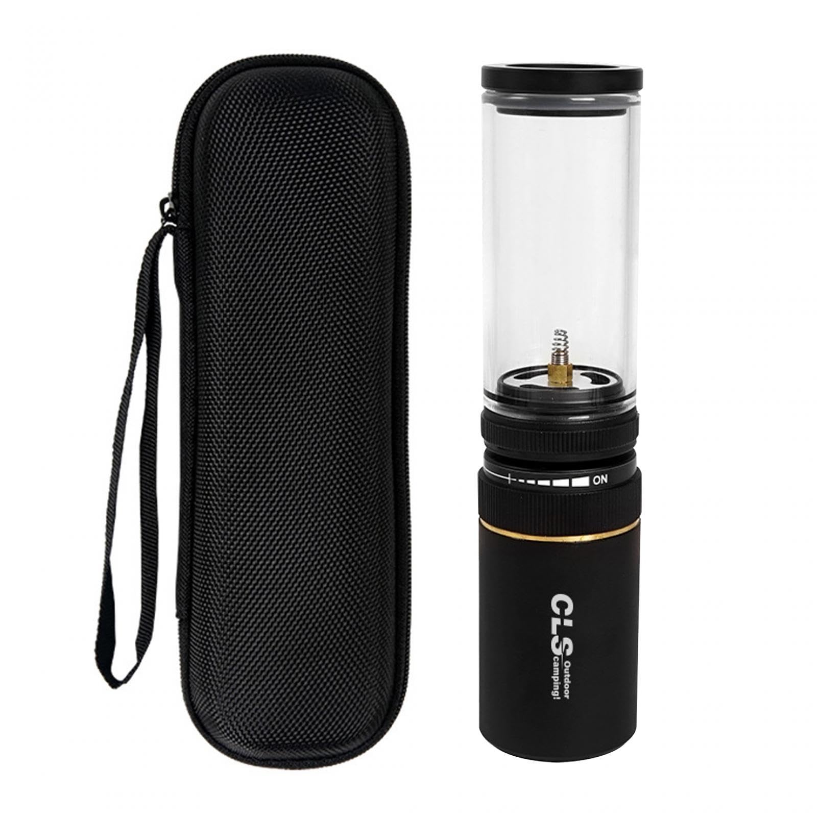 perfk Camping Gas Lamp, Outdoor Gas Tank Lamp, Fuel Lamp, Camping Light, Gas Light Lantern for Emergency, Tourist, Picnic, Travel , Black