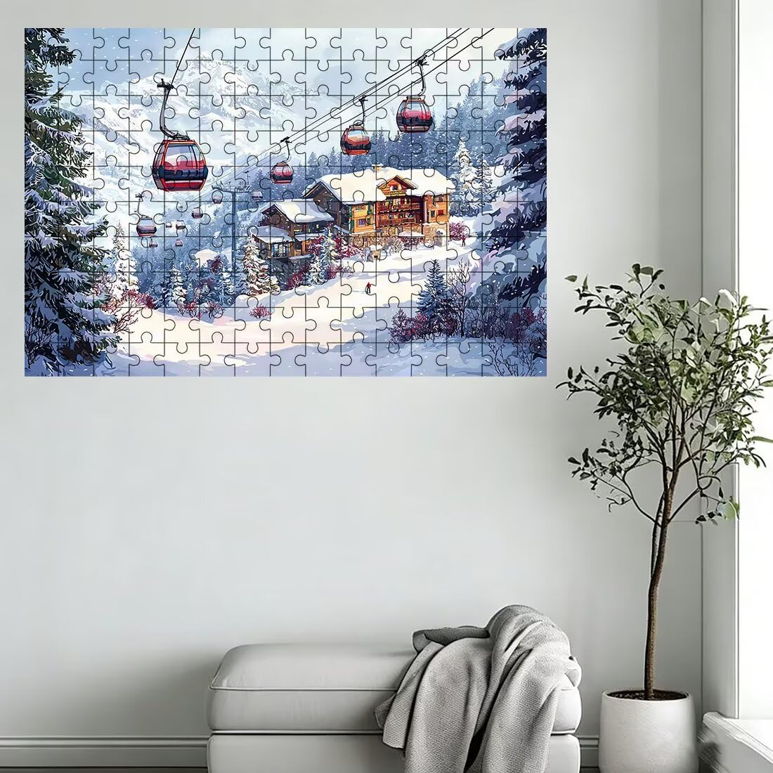 Puzzle 5000 elementów zimowych, puzzle krajobrazowe dla dorosłych, klasyczne puzzle gry edukacyjne do aktywności rodzinnej, najwyższej jakości drewniane puzzle z pudełkiem na prezent dla mężczyzn i