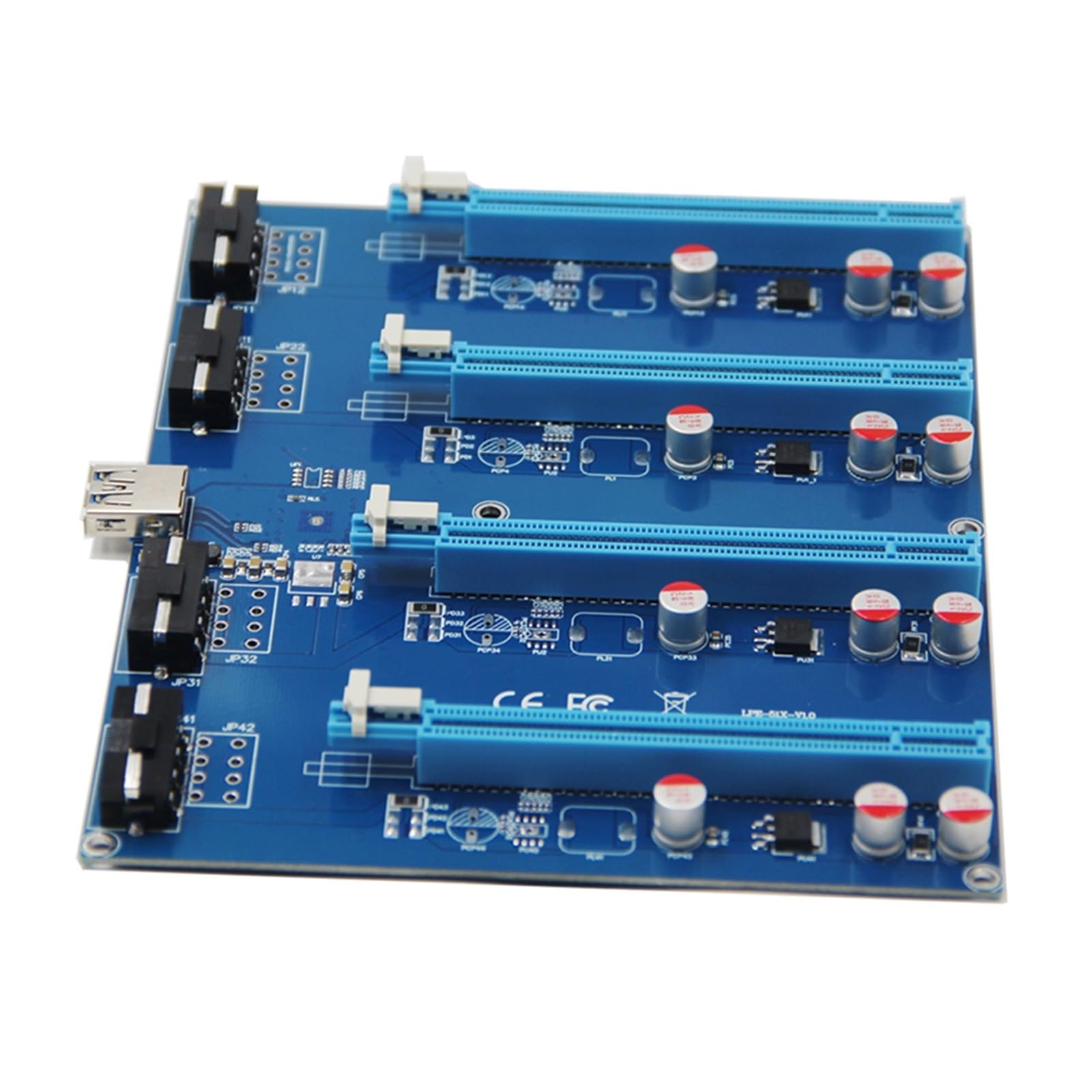 PCI Express 1 to 4 Port PCI Express Switch Multiplier HUB Riser Card PCI-E 1x Expansion Kit PCIE x1 to x16 Adapter for BTC Miner-image-11