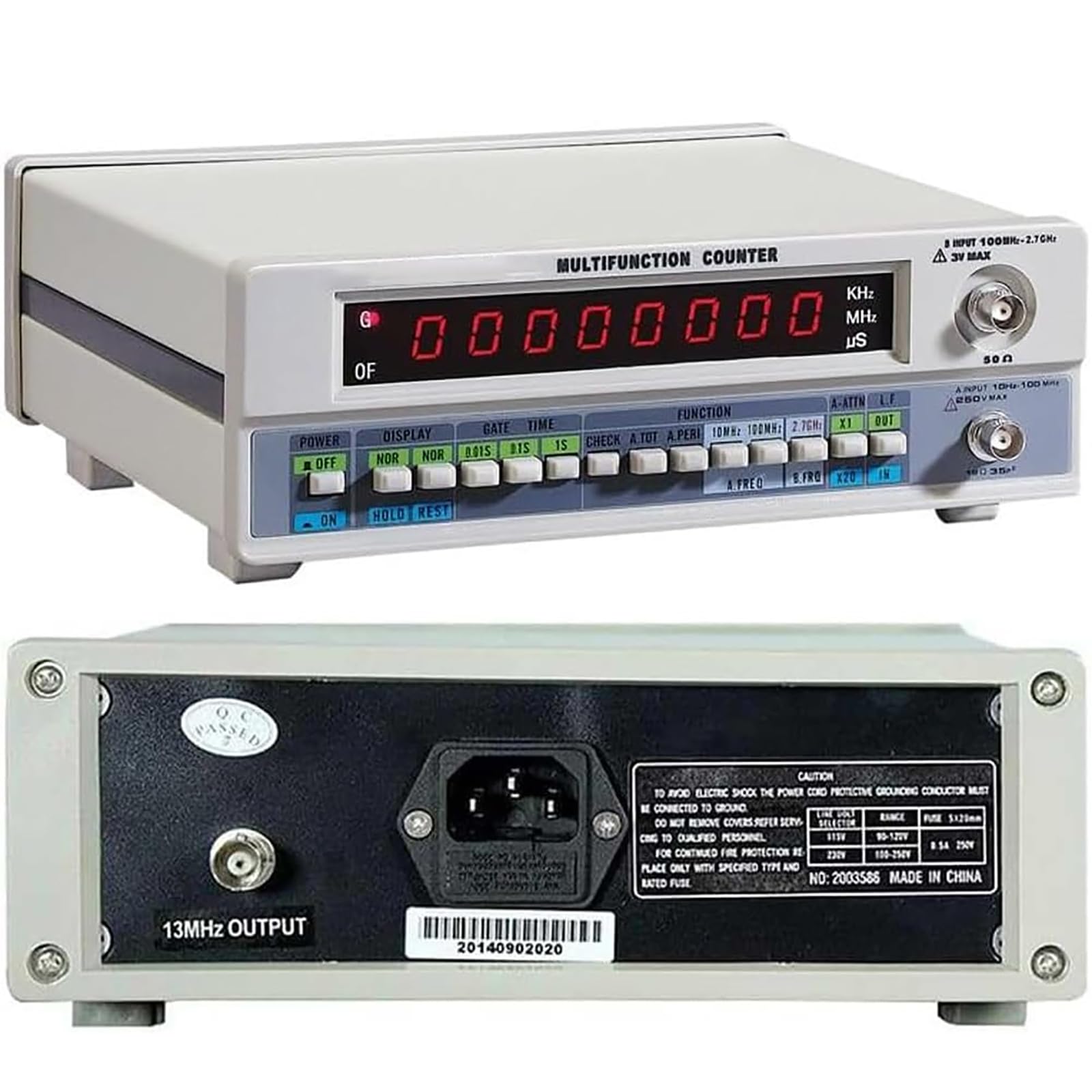 Frecuencímetro Digital LED Alta Precisión, Medidor Potencia Industrial MHz, Pantalla LED 8 Bits&rango Medición: 10Hz-2700MHz&4 Funciones: Frecuencia/ciclo/acumulación/autocomprobación, Para Industria