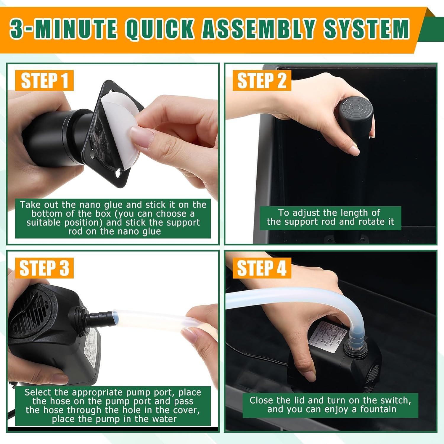 1 Pack Fountain Basin, Water Feature Basin Kit Suitable for Vases, Statues or Bubbling Rocks. Provides Support up to 220 Pounds. Deeper Design Provides 18 Gallons of Water Capacity