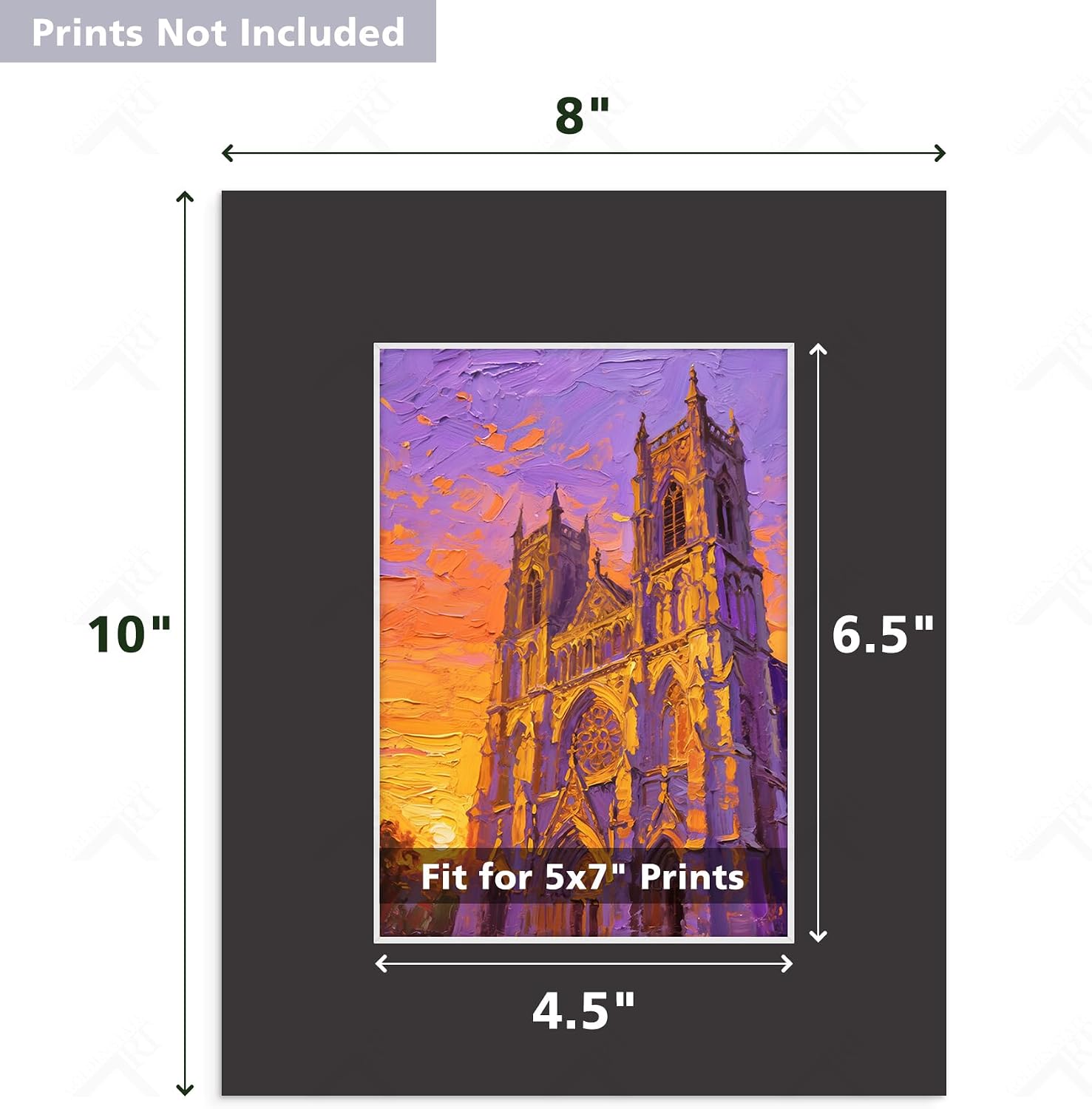 Golden State Art, Black Mat - Bevel Cut, Acid Free, 4-Ply Thick, Signature Friendly - Great for Photos, Pictures, Events, Prints - 8x10 for 5x7, 20-Pack, Mats Only