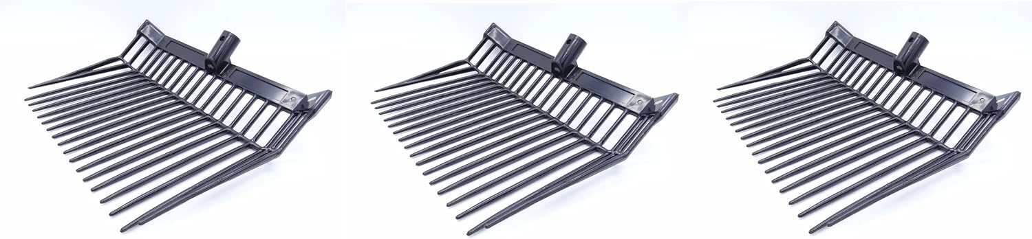 Manure, Stable Pitch Fork Replacement Head (Black 3 Pack)