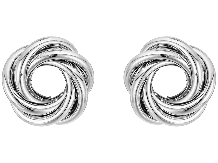 Kenneth Jay Lane  Silver 3D Swirl Post Earrings (Silver) Earring