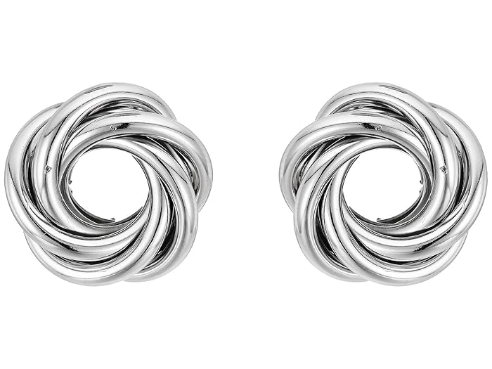 Kenneth Jay Lane  Silver 3D Swirl Post Earrings (Silver) Earring